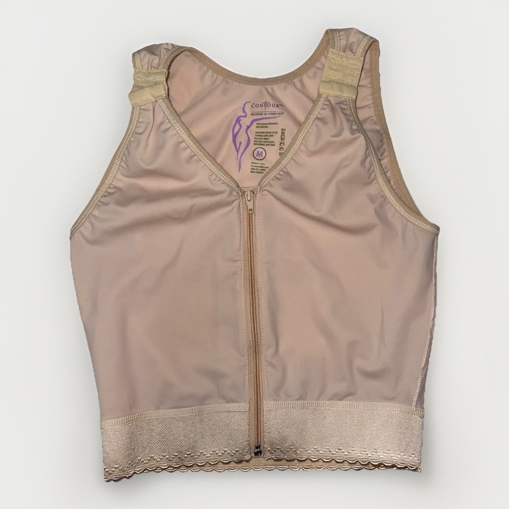 ContourMD Compression Vest Post Surgical Zip Front Beige M Made USA
